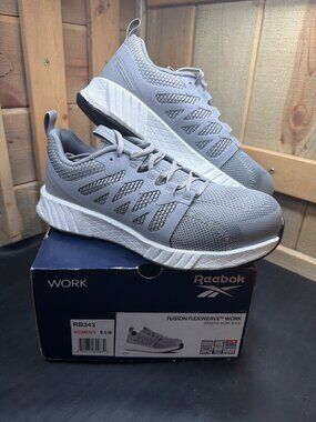 Reebok Work Fusion Flexweave Comp Toe Shoes Womens 8.5W Gray RB343 NWB
